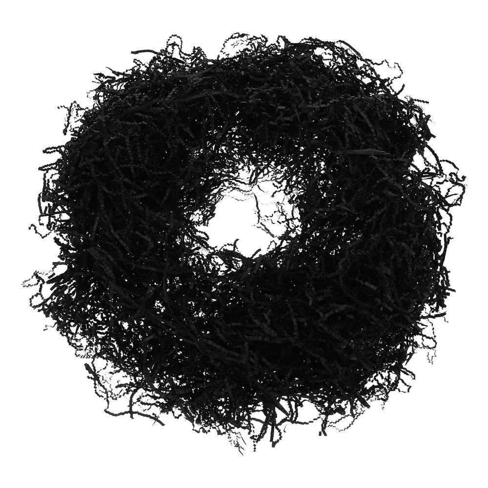 CTIRCHIU Black Crinkle Cut Raffia Paper Filler Elegant Shock-absorbing Packing Filler for Basket Boxes Candy Boxes and Packaging Protective Cushioning for Safe Transit and Decorative