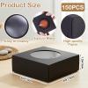150 Pcs Black Soap Boxes for Homemade Soaps 3x3x1.2 Inch Small Gift Packaging Boxes with Clear Window for Candy, Cookies, Wedding Favors, Soap Making Supplies view 2