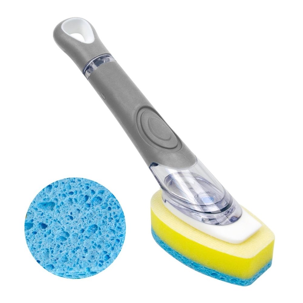 CELOX Kitchen Soap Dispensing Dishwand, Dish Sponge with Handle
