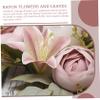 Candle Rings Wreaths 3 Inch Center, 2PCS Lilies Rose Floral Candle Rings, Flower Centerpieces for Tables Wedding Bridal Home Decor... view 4