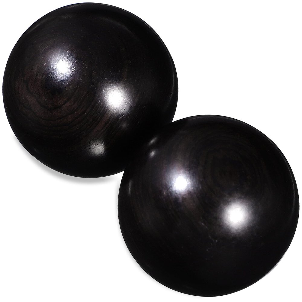 VILLCASE 2pcs Reusable Wooden Hand Massage Balls Smooth Surface Chinese Baoding Therapy Balls for Hand Exercise Stress Relief and Finger Flexibility Training