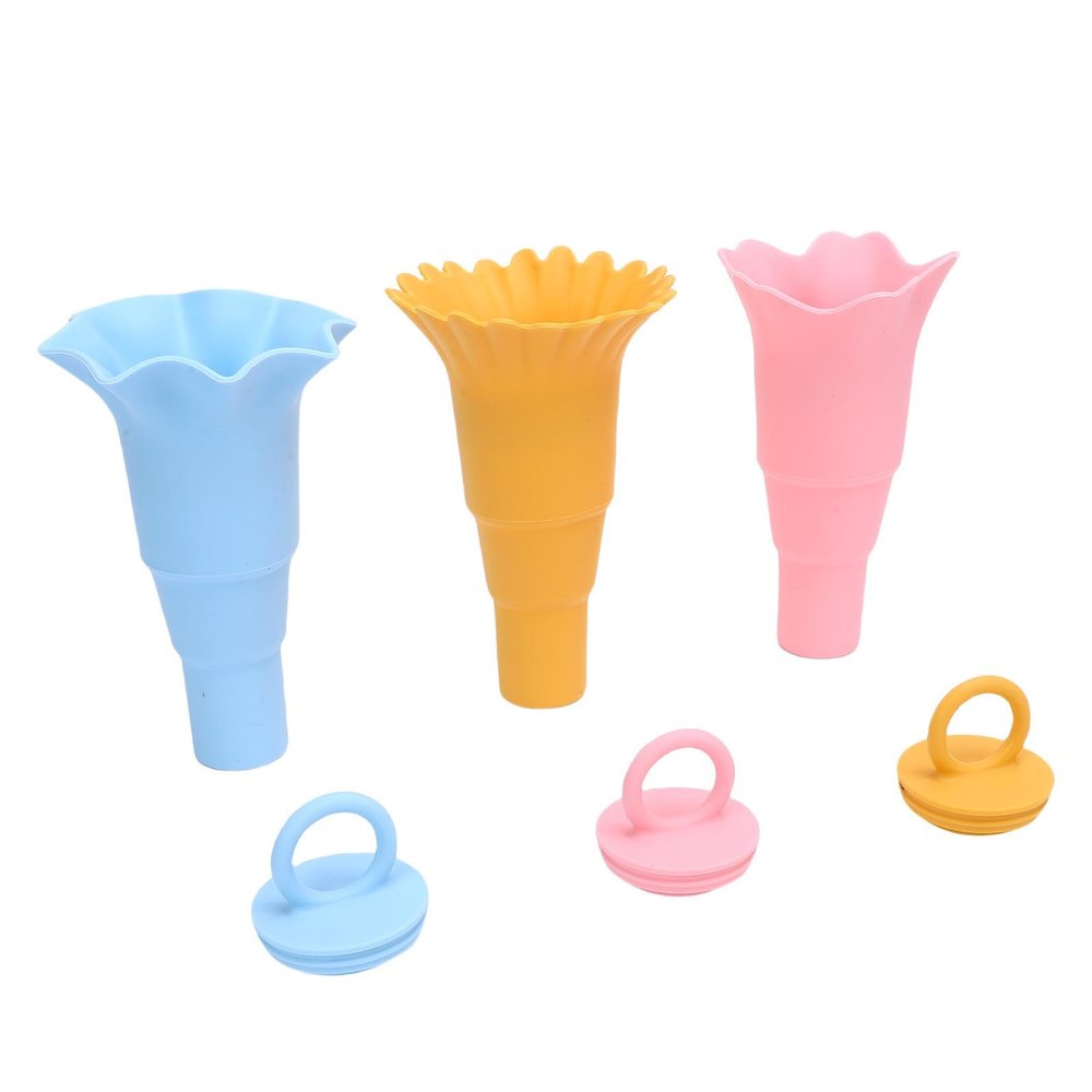 Fdit Food Grade Silicone Collapsible Ice Cream Cone Holders Set, for Ice Cream Cups and Lollipops, Reusable Snow Cone Cups for OntheGo Use