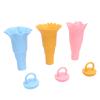 Fdit Food Grade Silicone Collapsible Ice Cream Cone Holders Set, for Ice Cream Cups and Lollipops, Reusable Snow Cone Cups for OntheGo Use view 1