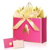 XiaosRen Personalized Gift Bag with Card and Tissue Paper, 12.6" Paper Bag with Ribbon for Women Girls Birthday Anniversary Wedding Bridesmaid (Hot Pink, A) view 1