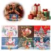 12 Pack Christmas Boxes for Gifts with Lids,Christmas Kraft Paper Gift Box Snowman Santa Claus Penguin Elk Box with Gold Ribbon for Christma Party Present Packaging view 2