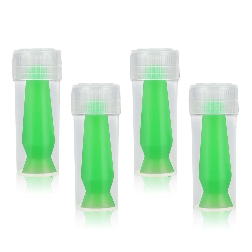 4pcs Scleral Lens Inserter Removal Tool, Silicone Ventless Scleral Lens Plunger Applicator and Remover with Case for Hard Contact Lenses RGP & Prosthetic Safety Eyes Tool(Green)