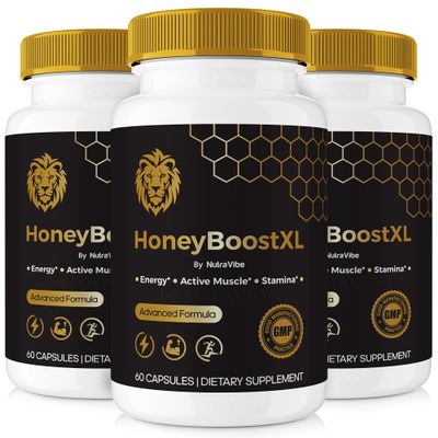 (3 Pack) Honey Boost XL Pills HoneyBoost XL Premium Energy Supplement | Natural Formula to Support Drive, Stamina & Performance | Easy-to-Take, Official Honey BoostXL Test Reviews (180 Capsules)