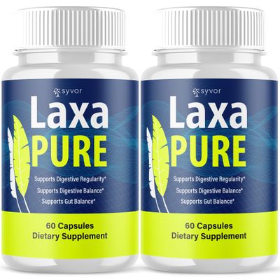 (2 Pack) Laxa Pure Capsules, Official LaxaPure Probiotic Pills with All Natural Ingredients, Advanced Laxa Pure Formula Gut Health Support Pills with Premium Probiotics for Women & Men (120 Capsules)