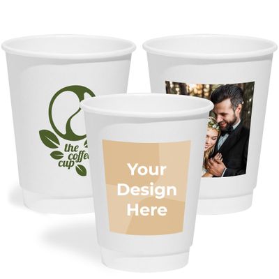 Cimpress Custom Disposable Paper Coffee Cups, 16oz, Pack of 5000, Add Your Logo or Text, Double Walled, Leakproof for Hot and Cold Drinks, Perfect for Parties or other Festive Events