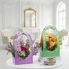 10Pcs Cardboard Flower Box with Handle Floral Gift Boxes with Handles Portable Bouquet Packaging for Florist (Green) view 4