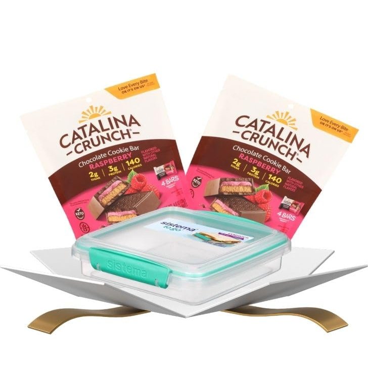 2x Choco Bar Cookie Rsbry - 4.64OZ Bundle with 15.2 oz Clear Sandwich Box for Convenient Snacking and Storage Gift Set (3 Items)