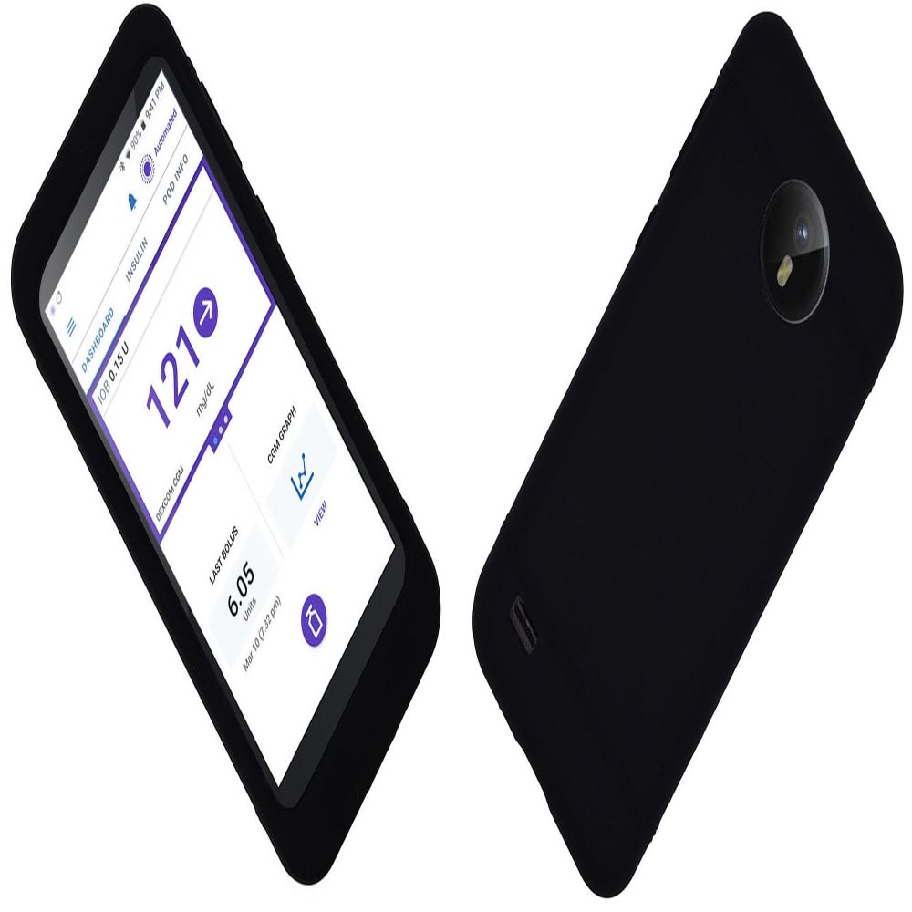 Premium Silicone Protective case with Camera Cutout for Omnipod 5 Receiver (Continuous Glucose Monitoring) (Black)