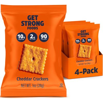 Get Strong Foods - Cheddar Cheese Crackers - Pack of 4