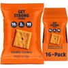 Get Strong Foods Cheddar Cheese Crackers - High Protein Crackers - Keto Friendly, Low Carb, High Fiber Cheese Crisp - Low Calorie, Healthy Snack for Adults and GLP-1, Pack of 16 view 1