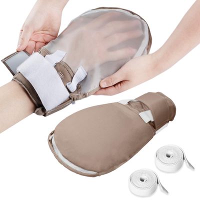 Ehucon Dementia Restraint Gloves-2Pcs,Bed Restraints Control Mitts,Safety Hand Gloves for Elderly/Dementia Patients,Anti Scratch Gloves to Prevent Scratching Harm