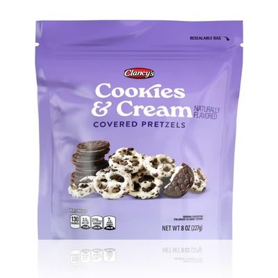 Clancys Covered Pretzels (Pack of 1, Cookies & Cream)