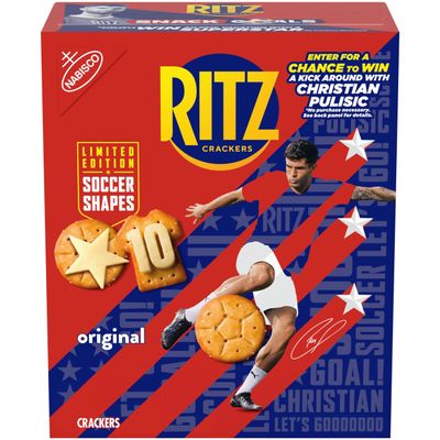 RITZ Soccer Shapes Original Crackers, Snacks for Kids and Adults, Party Snacks, Limited Edition, 12.3 oz
