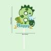 12Pcs Green Dinosaur Happy 8st Birthday Cake Topper, 3.7-inch number 8 dinosaur birthday cake decoration Cute dinosaur designFor Children'S Birthdays, Baby Showers, Dinosaur-Themed Parties view 2