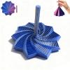 3D Printed Expanded Sensory Fidget Star, Fractal Fidget Hexagon with Handles, 2026 New Star Shaped Fidget Toys for Desktop Decompression Toy Stress Relief Whirling Spiral (Blue Silver, 6.89in) view 1
