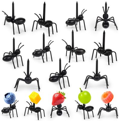36 Pcs Ant Toothpicks, Ants Fruit Dessert Appetizer Fork, Reusable Ant Food Pick for Cake Snack Dessert Fruit Platter, Kitchen Birthday Party Baby Shower Wedding