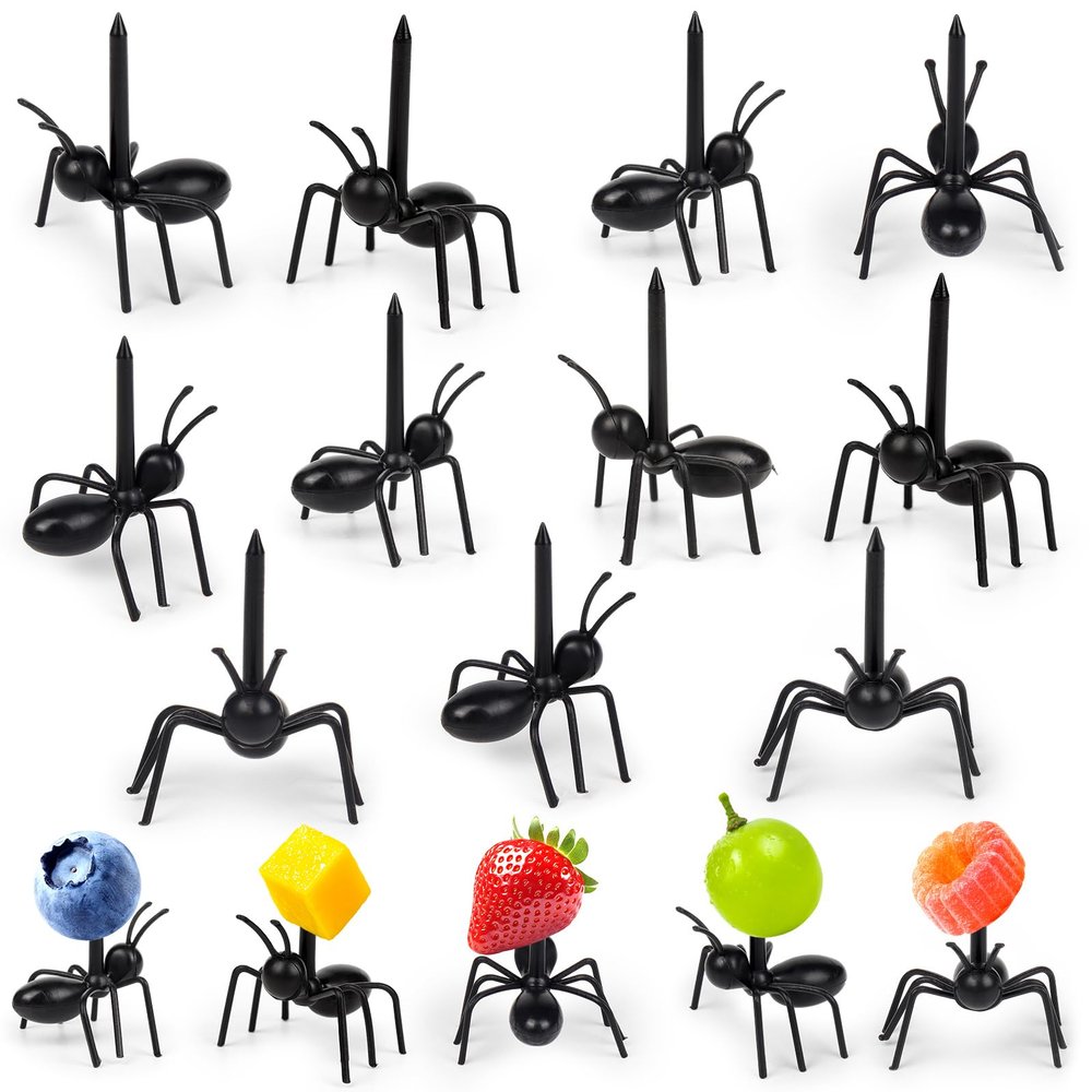 36 Pcs Ant Toothpicks, Ants Fruit Dessert Appetizer Fork, Reusable Ant Food Pick for Cake Snack Dessert Fruit Platter, Kitchen Birthday Party Baby Shower Wedding