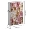 Lighter Case Compatible with Zippo Shell Only,Pink White Gold Flowersprinted Metal Lighter Cover No Insert for Zippo Double Sided Pattern Design view 2