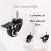 1.5inch casters, 4 Polyurethane casters, top Rotating Wheels, 4 Sets of Industrial casters with Brakes, Furniture and Workbench Locking casters Movable 2in view 3