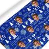 Voltexia Custom Christmas Wrapping Paper with Photo/Name Personalized Wrapping Paper for Kids Wrap Papers Rolls for Girls Boys Christmas Birthday Blue 58"x 23" view 1
