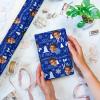 Voltexia Custom Christmas Wrapping Paper with Photo/Name Personalized Wrapping Paper for Kids Wrap Papers Rolls for Girls Boys Christmas Birthday Blue 58"x 23" view 2