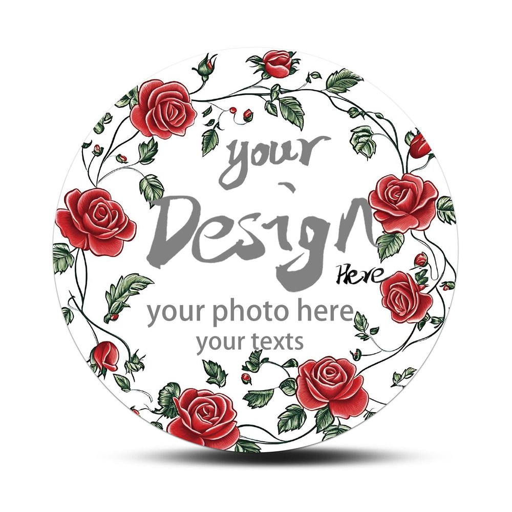 Personalized Sticker Labels with Floral Wreath Wedding Favors, Gift Labels,Thank You Stickers, Round Jars Label in 1.5", 2", 2.5", 3", 4", from 30 to 500pcs (Style 1)