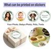 Personalized Sticker Labels with Floral Wreath Wedding Favors, Gift Labels,Thank You Stickers, Round Jars Label in 1.5", 2", 2.5", 3", 4", from 30 to 500pcs (Style 1) view 2