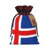 QAZWZML Flag of Iceland Patterned Christmas gift bags, drawstring candy bags, reusable and suitable for storing gifts or everyday items. view 1