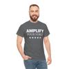 Amplify Your Voice Bold Motivational Quote Design | Empowerment Awareness Equality Activism Graphic | Speak Up Apparel Graphite Heather view 3