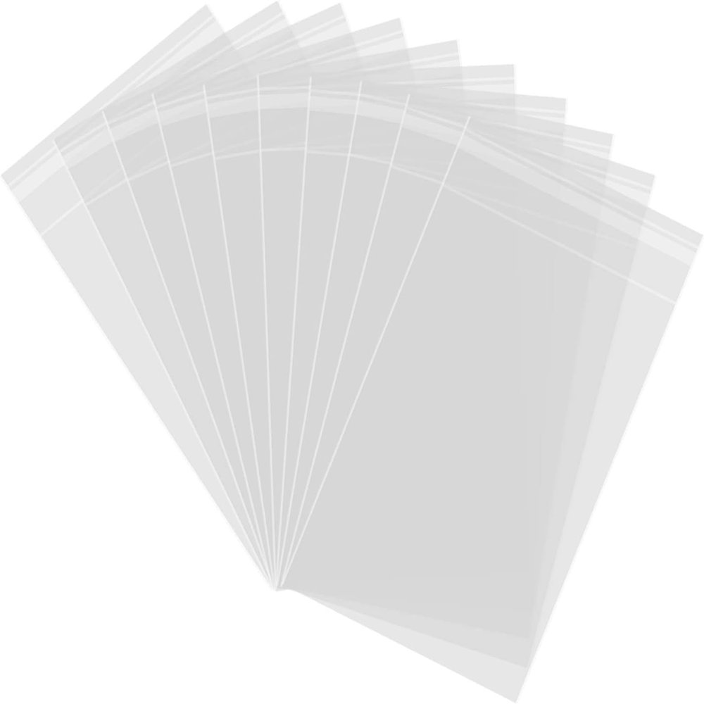 500pcs 3.15" x 5.91" Clear Resealable 4MM OPP Cello Bags - Self Seal Cellophane Poly Bags | Perfect for Party Decorative Gifts (Clear, 8X15CM)