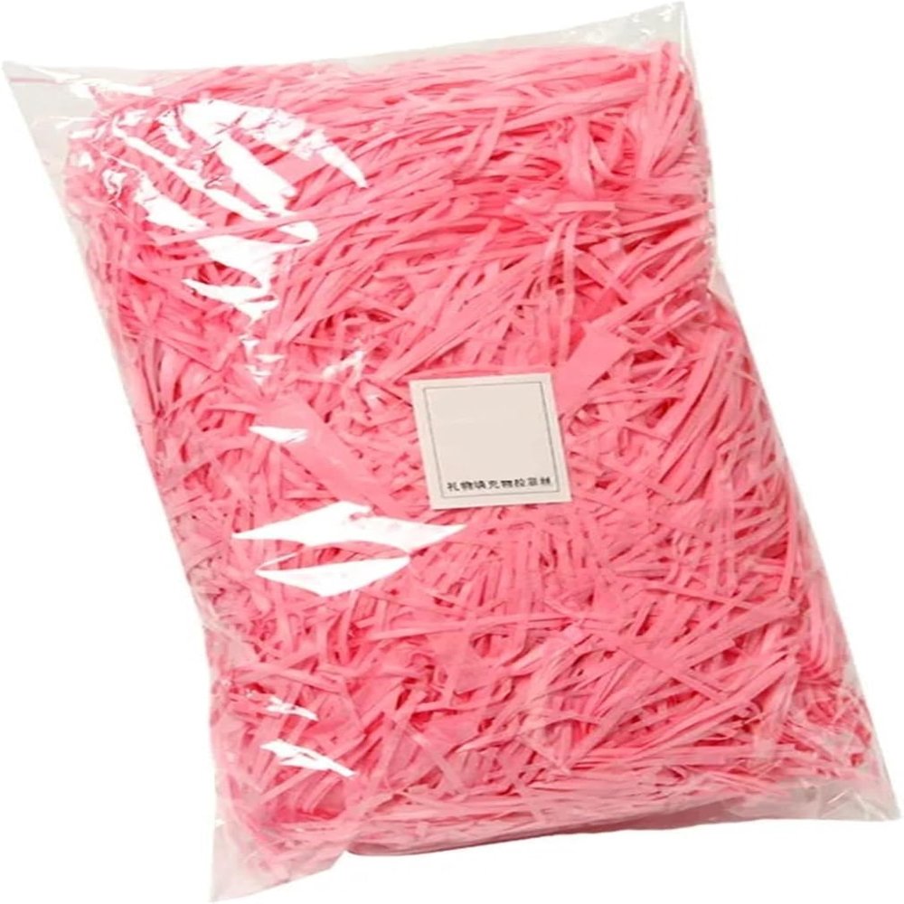 AGHSGDBCE Crinkle Cut Paper Shred Filler, Gift Bag Filler 300g Colorful Shred Crinkle Paper Raffia Shredded Tissue(Pink)