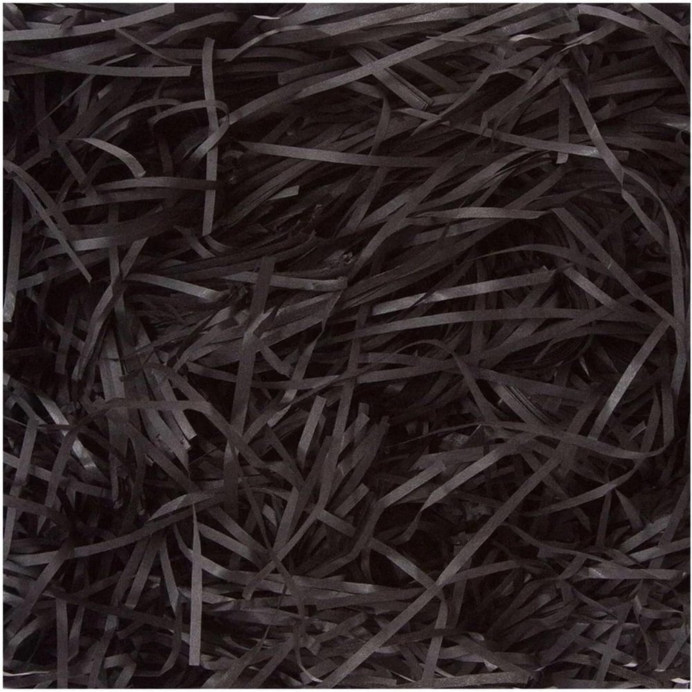 AGHSGDBCE Crinkle Cut Paper Shred Filler, Gift Bag Filler 300g Basket Grass Crinkle Cut Tissue Paper Recyclable Craft Shred(Black)