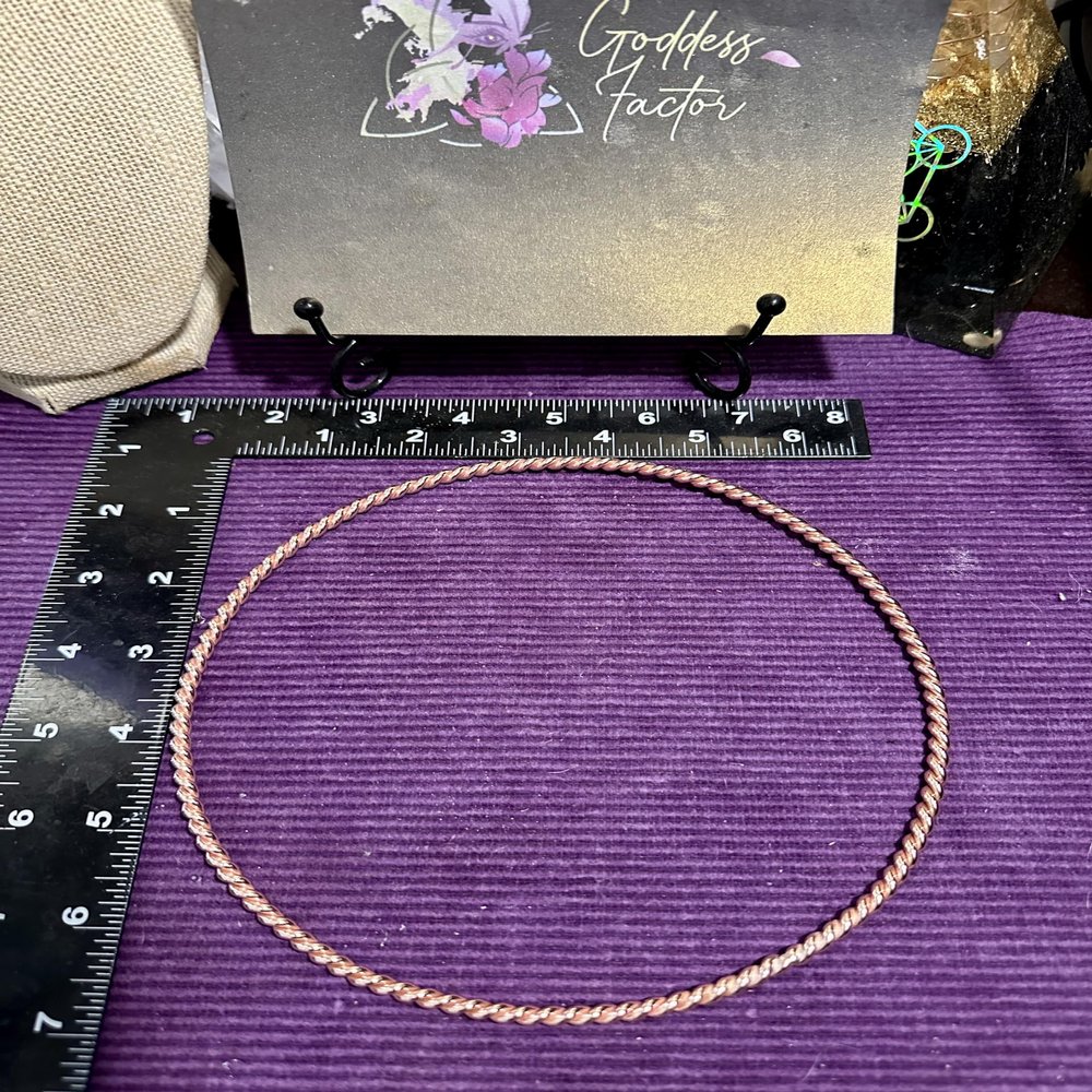 Goddess Factor EMF Protection Tensor Ring, Copper Twisted Wire, Large Circle Design, Home Energy Harmonizing Device