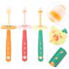 Abaodam 3Pcs Rotatable Toothbrush Soft Bristles Oral Cleaner for Ages Comfortable Grip Tooth Brush for Comprehensive Teeth Cleaning Random Color view 4