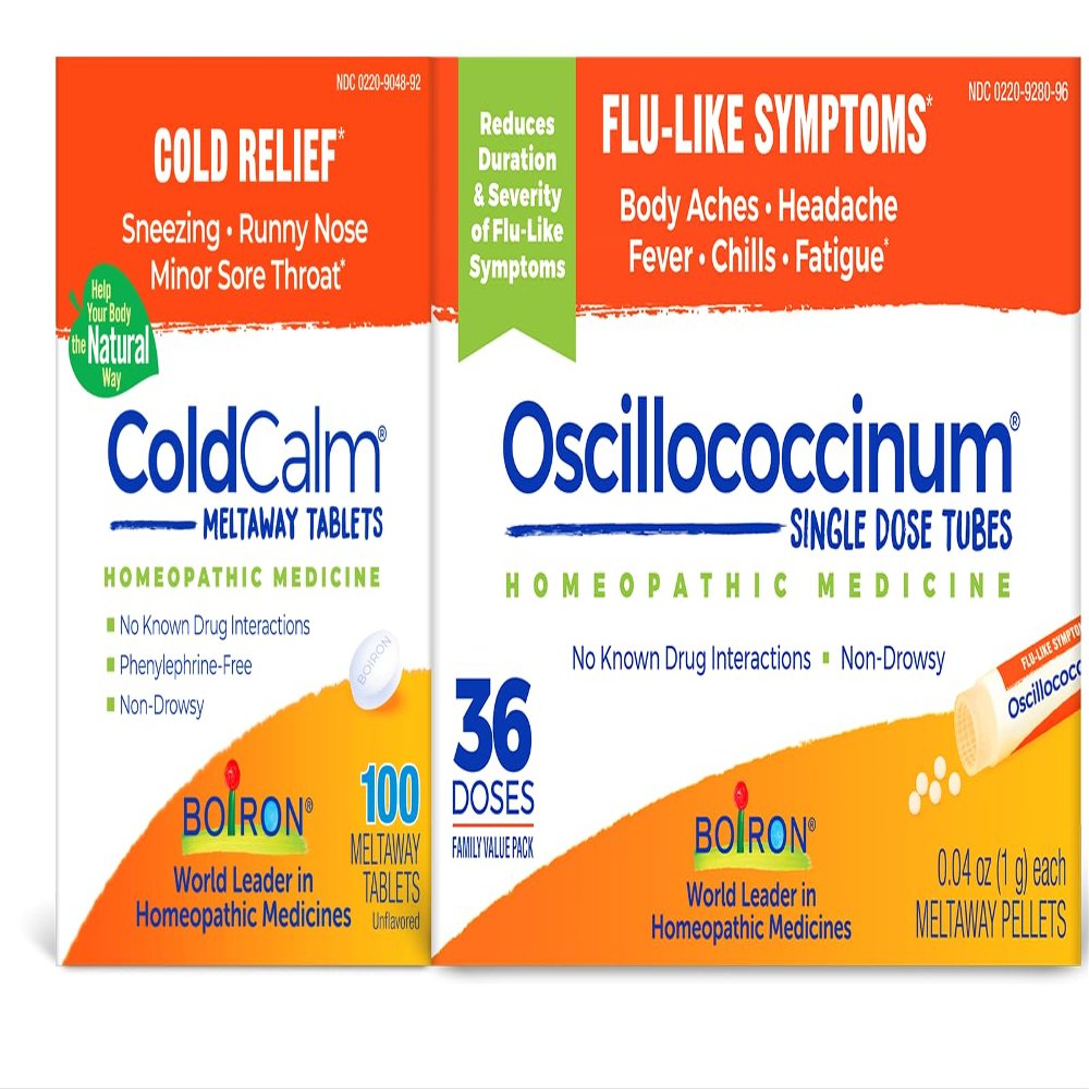 Boiron Oscillococcinum 36 Doses and ColdCalm 100 Tablets Bundle