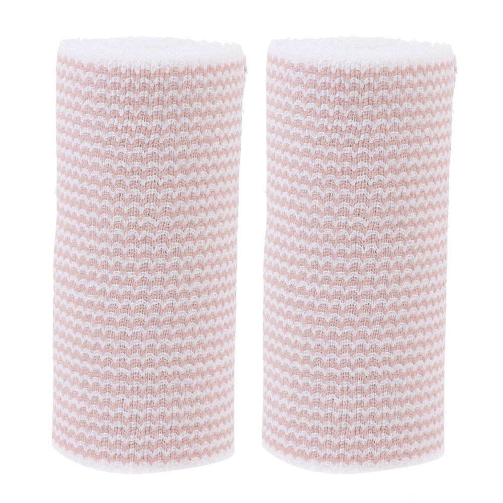 LOORGVEL 2pcs High Elastic Non-Woven Fabric Bandages Striped Stretchable Wraps for Sports and Pressure Dressing Care