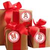 Personalized Christmas Gift tag Sticker Labels with Name and Initial (Peppermint) view 1