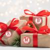 Personalized Christmas Gift tag Sticker Labels with Name and Initial (Peppermint) view 2