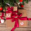 Personalized Christmas Gift tag Sticker Labels with Name and Initial (Peppermint) view 4