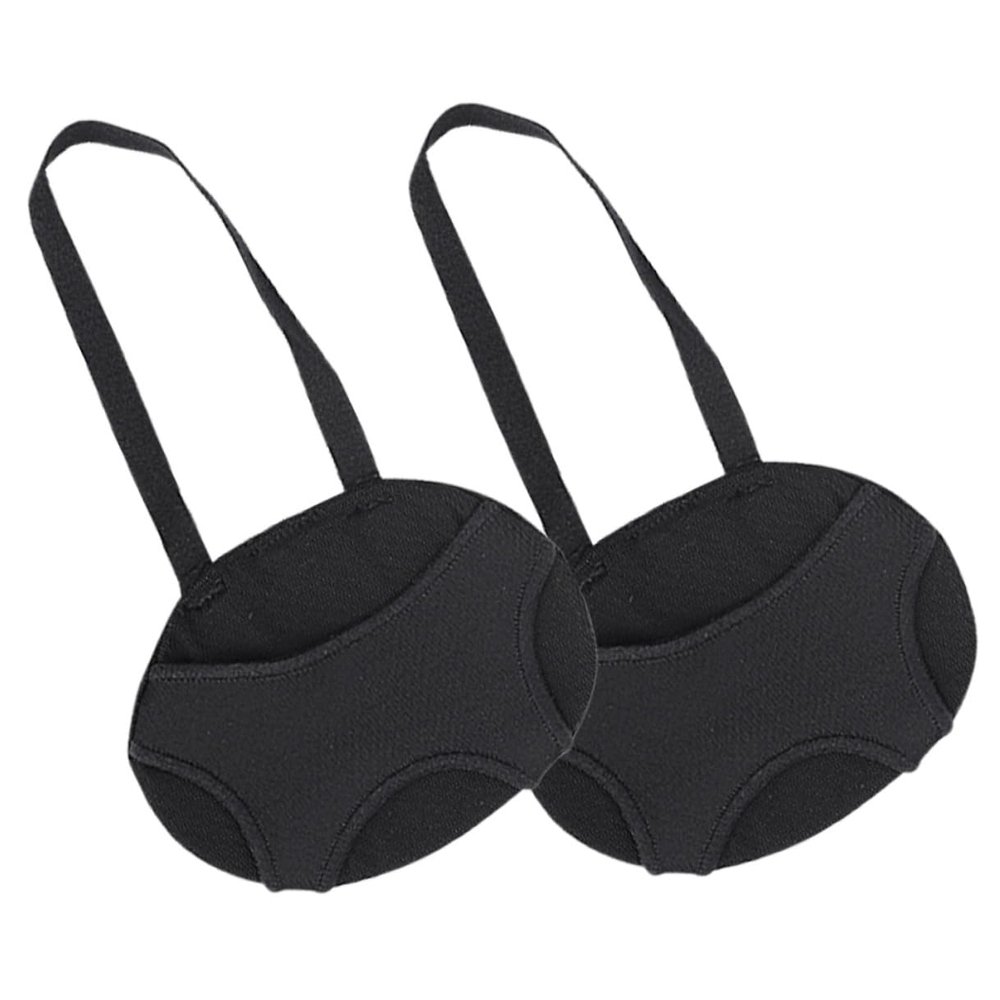 VINTORKY Non-Slip Sebs Forefoot Pads with Elastic Strap Shock-Absorbing Metatarsal Cushions for Men and Women Anti-Skid Foot Pads for High Heels and Outdoor Shoes Black S