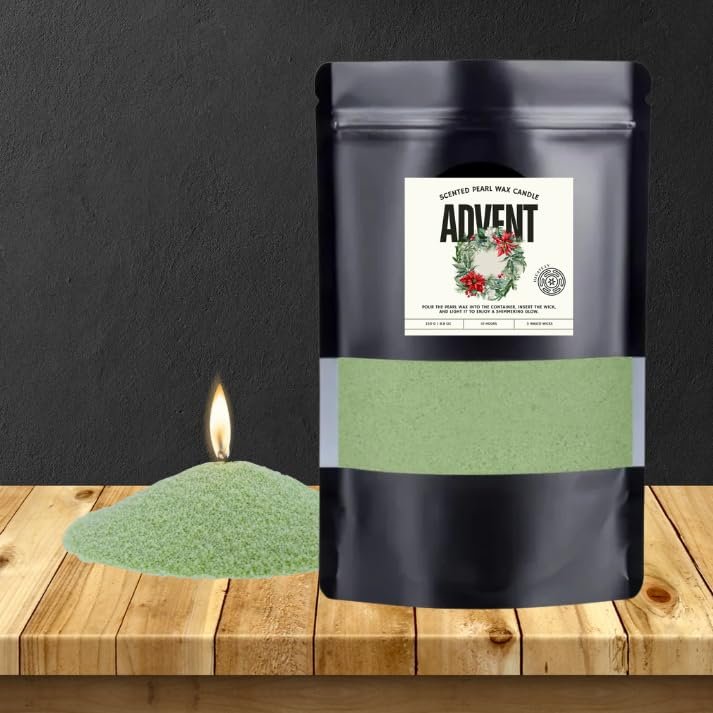 Advent Scented Pearl Wax Candle Fresh Pine & Forest Aroma