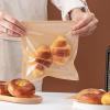 100Pack 5.7"x6.5" Kraft Paper Bakery Bags w/Clear Window + 100 Thank You Stickers - Eco-Friendly Food Packaging for Bread, Pastries view 3