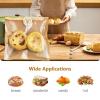 100Pack 5.7"x6.5" Kraft Paper Bakery Bags w/Clear Window + 100 Thank You Stickers - Eco-Friendly Food Packaging for Bread, Pastries view 4