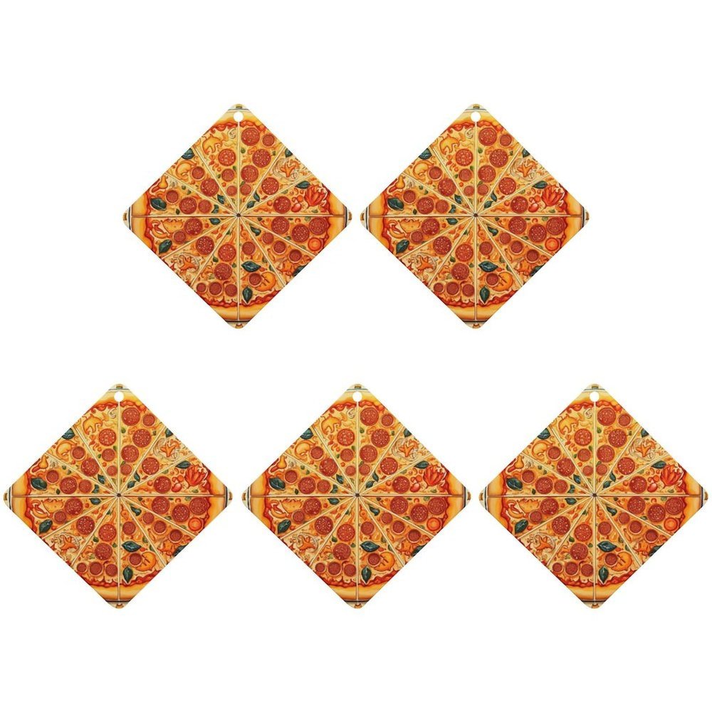 5PCS Car Air Freshener Hanging Personalized Double Sided A Full Pizza Car Fresheners Long Lasting New Cars Scents Cute Automotive Freshies for Closets, Drawers (tea)
