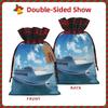 Ruzoap Christmas Burlap Gift Bags with Drawstrings, Cruise Ship - Christmas Treat Candy Bags for Holiday Party Wrapping Xmas Present - Medium view 2