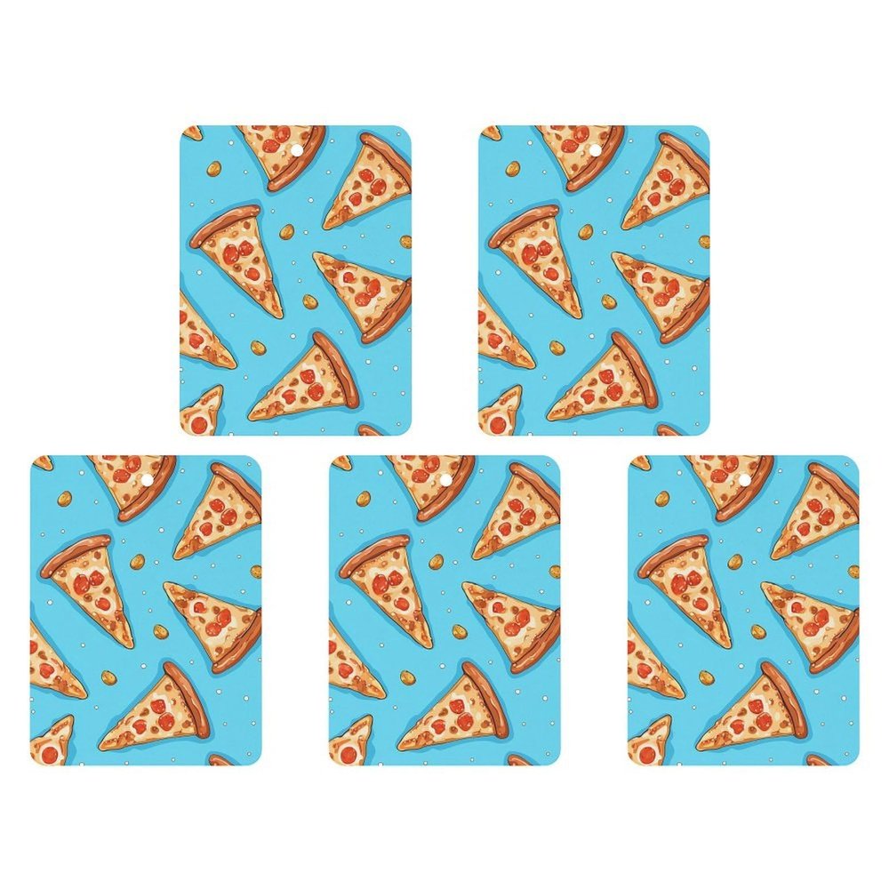 5PCS Car Air Freshener Hanging Personalized Double Sided Light Blue Pizza Slice Car Fresheners Long Lasting New Cars Scents Cute Automotive Freshies for Closets, Drawers (tea)